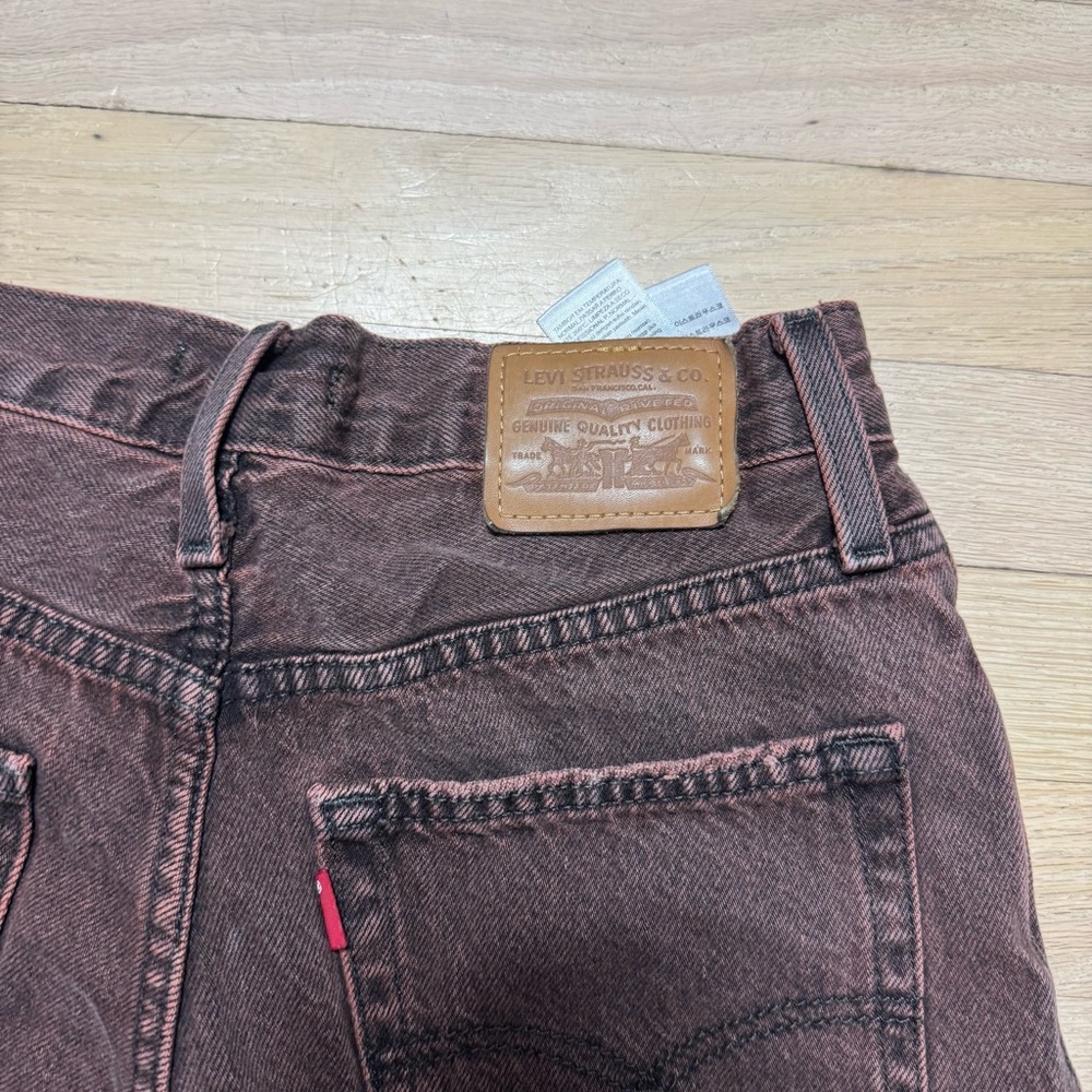 Levi's Premium Baggy Boot Jeans W24 L31 Brown Overdyed Y2K Bootcut - Picture 10 of 10